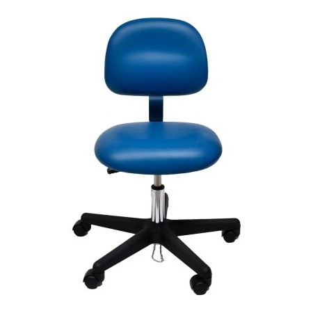 Industrial Seating ESD-Safe Vinyl Chair with Nylon Base with Drag Chain Blue 52-VCD BLUE-411